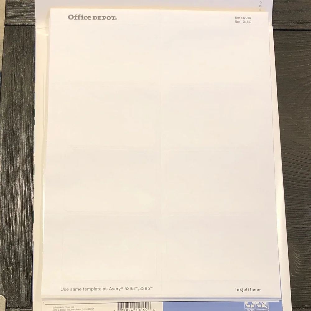 Office Depot Adhesive Name Badges - White